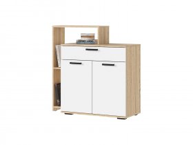 Комод 1000 КМ-01 Санса (дуб сонома/белый) в Боготоле - bogotol.mebel-nsk.ru | фото