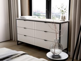 Комод 6 ящиков Нора (персидский жемчуг) в Боготоле - bogotol.mebel-nsk.ru | фото