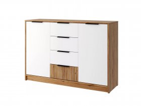 Комод КМ-002 Ивис (дуб крафт золотой/белый) в Боготоле - bogotol.mebel-nsk.ru | фото