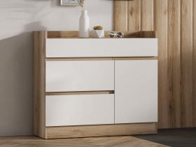 Комод с дверкой Брауни (дуб делано/белый) в Боготоле - bogotol.mebel-nsk.ru | фото