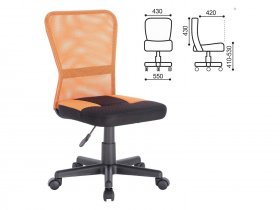 Кресло компактное BRABIX Smart MG-313, без подлокотников, комбинированное, черное/оранжевое в Боготоле - bogotol.mebel-nsk.ru | фото