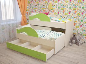 Кровать детская двухуровневая Радуга 80*160 в Боготоле - bogotol.mebel-nsk.ru | фото