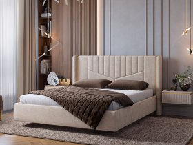 Кровать двуспальная 1,6м Диор (кашемир суфле (велюр)) в Боготоле - bogotol.mebel-nsk.ru | фото