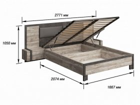 Кровать двуспальная 1,6м с под.мех. Клео в Боготоле - bogotol.mebel-nsk.ru | фото