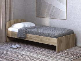 Кровать односпальная 80 с низкой спинкой (дуб крафт серый) в Боготоле - bogotol.mebel-nsk.ru | фото