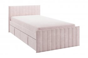 Кровать с ящиками Твикс 90*200 (нежно-розовый велюр) в Боготоле - bogotol.mebel-nsk.ru | фото