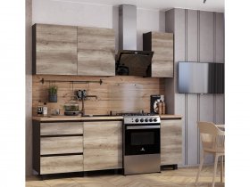 Кухонный гарнитур Энигма 1,6м (венге/дуб каньон) в Боготоле - bogotol.mebel-nsk.ru | фото