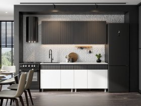 Кухонный гарнитур София (2,0м) (бланж/графит матовый) в Боготоле - bogotol.mebel-nsk.ru | фото