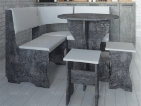 Кухонный уголок Лотос  (цемент темный к/з White) в Боготоле - bogotol.mebel-nsk.ru | фото