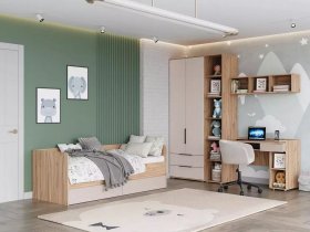 Модульная детская Сицилия (дуб альпийский/тефия) в Боготоле - bogotol.mebel-nsk.ru | фото
