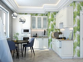 Модульная кухня Ницца (дуб кремовый) в Боготоле - bogotol.mebel-nsk.ru | фото