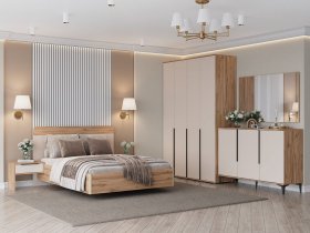 Модульная спальня Сицилия (дуб альпийский/тефия) в Боготоле - bogotol.mebel-nsk.ru | фото