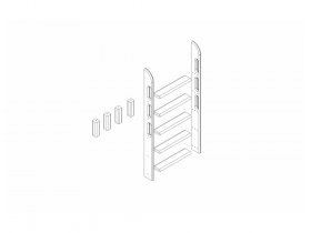 Пакет №10 Прямая лестница и опоры для двухъярусной кровати Соня в Боготоле - bogotol.mebel-nsk.ru | фото