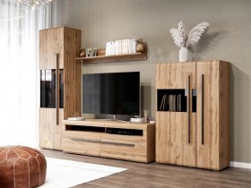 Модульная стенка Ницца (дуб вотан) в Боготоле - bogotol.mebel-nsk.ru | фото