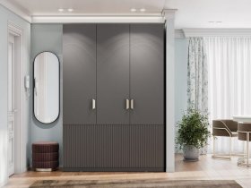 Шкаф трехстворчатый Эккервуд (Нью) (графит) в Боготоле - bogotol.mebel-nsk.ru | фото