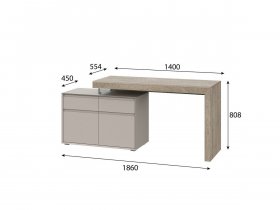 Стол 22 J-КШ Этна (дуб эндгрей/кашемир) в Боготоле - bogotol.mebel-nsk.ru | фото