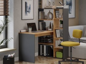 Стол письменный тип 16 (дуб крафт золотой/графит серый) в Боготоле - bogotol.mebel-nsk.ru | фото