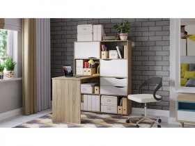 Стол письменный тип 7 (дуб сонома/белый ясень) в Боготоле - bogotol.mebel-nsk.ru | фото