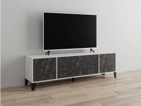 Тумба под ТВ Парус-10 (белый/мальта грей) в Боготоле - bogotol.mebel-nsk.ru | фото