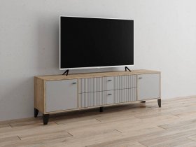 Тумба под ТВ Парус-10 (дуб крафт серый/серый) в Боготоле - bogotol.mebel-nsk.ru | фото