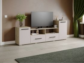 Тумба под ТВ Парус-2 (дуб крафт серый/кашемир) в Боготоле - bogotol.mebel-nsk.ru | фото