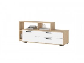 Тумба под ТВ ТВ-01 Санса (дуб сонома/белый) в Боготоле - bogotol.mebel-nsk.ru | фото